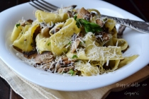 Pappardelle cu ciuperci, lămâie şi pătrunjel