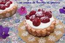 Prajiturici cu crema de branza si zmeura