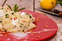 Salata de couscous cu menta, lamaie si branza feta (Couscous salad, with minth, lemon and feta cheese)