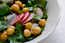 Salata de spanac & naut/fried chickpeas