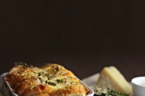 Bacon, Thyme and Mozzarella Savoury Bread Pudding