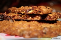Organic chocolate, almond and muesli cookies