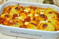 GALUSTE GRATINATE IN SOS DE ROSII