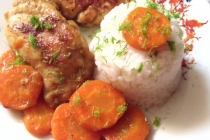 PUI IN SOS DE  PORTOCALA CU MORCOV(CHICKEN IN ORANGE SAUCE WITH CARROTS)