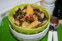 Penne cu ciuperci si spanac