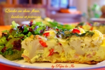 Quiche au chou-fleur, lardons et poivrons…