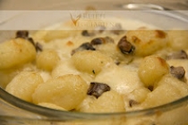 Gnocchi cu danish blue si ciuperci