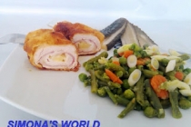 Cordon bleu cu legume sotate